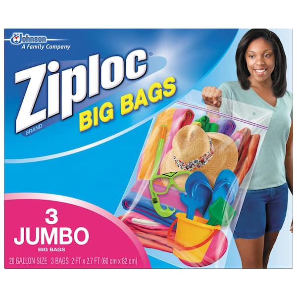 Ziploc 20 gal. XXL Plastic Storage Bag with Double Zipper 3-Bag (8-Pack)