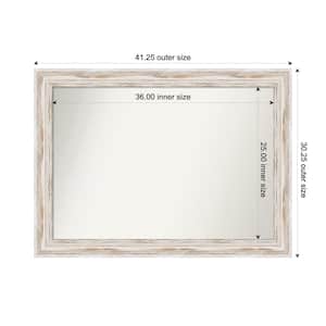 Alexandria Whitewash 41.25 in. x 30.25 in. Custom Non-Beveled Wood Framed Bathroom Vanity Wall Mirror