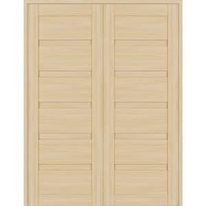 Louver 56 in. x 95.25 in. Both Active Loire Ash Wood Composite Double Prehung Interior Door