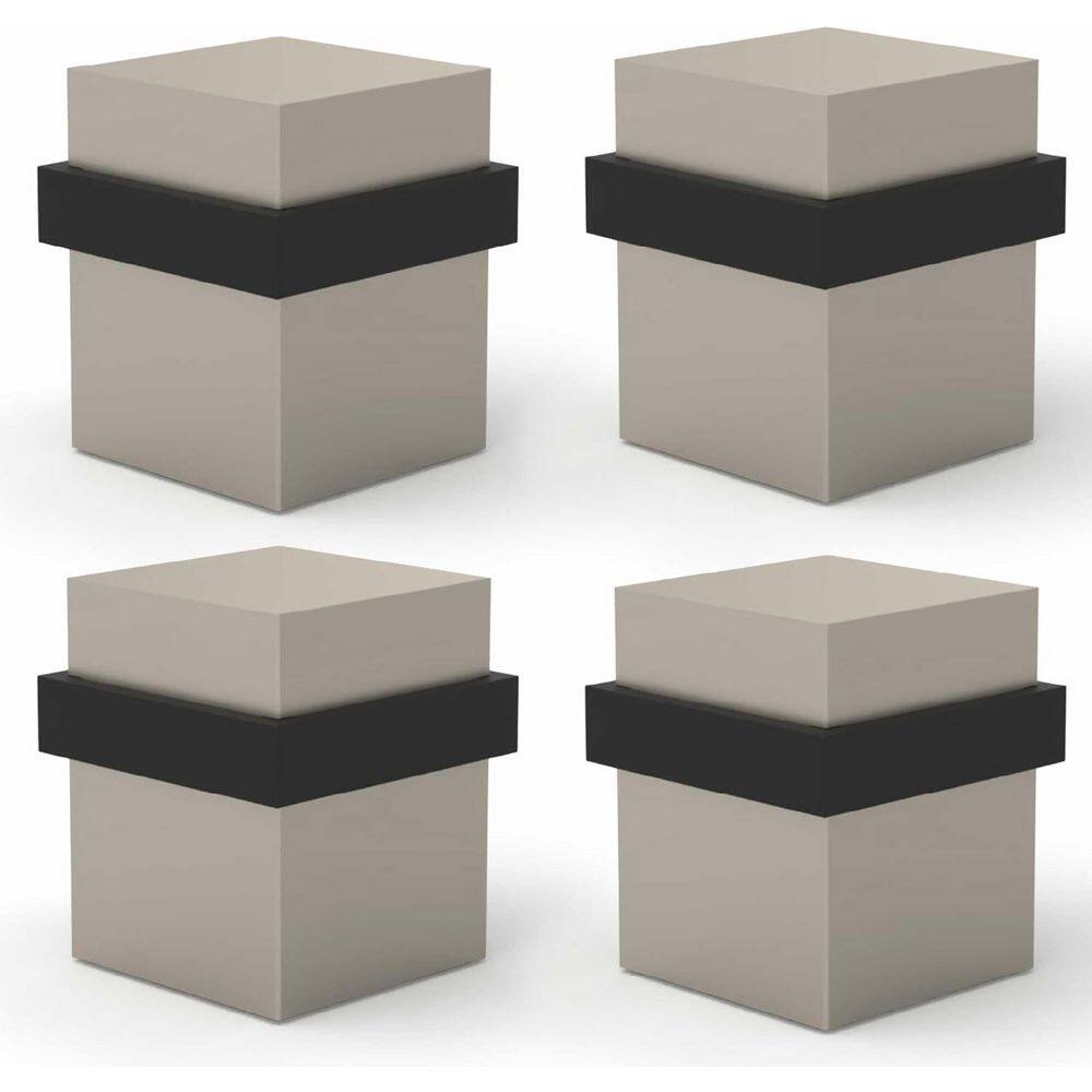 Floor Door Stopper Satin Nickel-4 Pack Quickly Installed Wall Protector Stopper and Door Knobs-1.5 Inch Square price history on PriceWatchPro