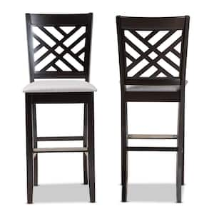 28.3 in. Jason Grey and Espresso Brown Bar Stool (Set of 2)