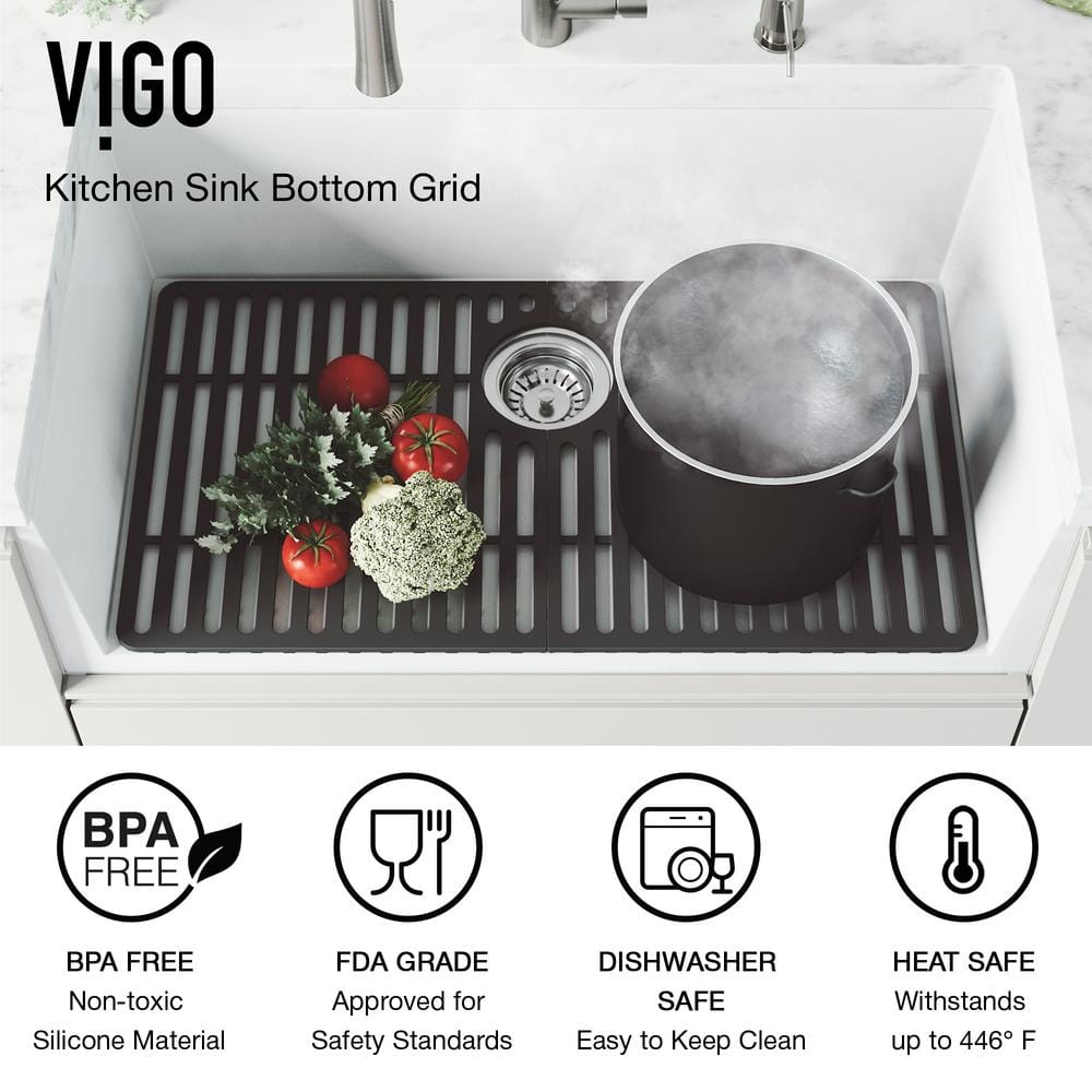 Matte Black Silicone Kitchen Sink Protective Grid