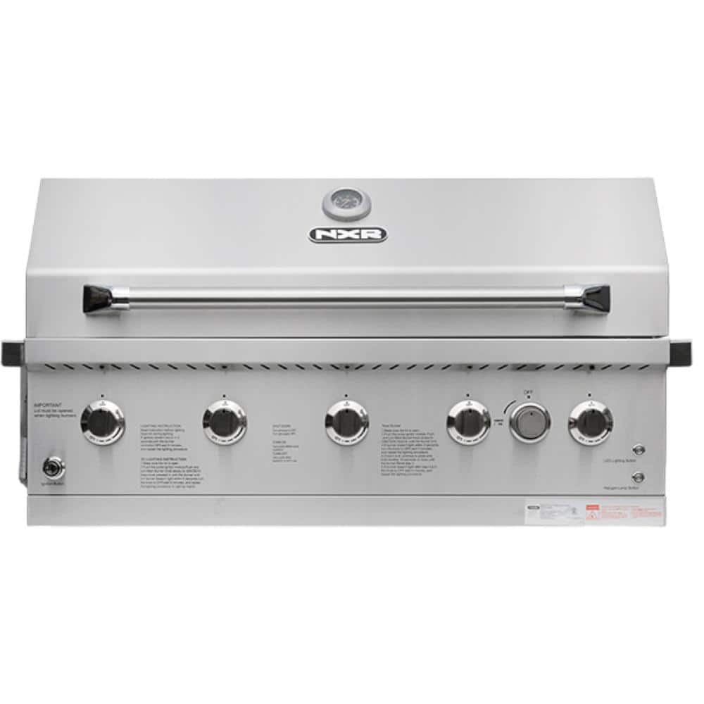 NXR 37 in. 5-Burner Built-In Gas Grill in Stainless Steel with Infrared and Rotisserie Burner