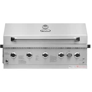 37 in. 5-Burner Built-In Gas Grill in Stainless Steel with Infrared and Rotisserie Burner