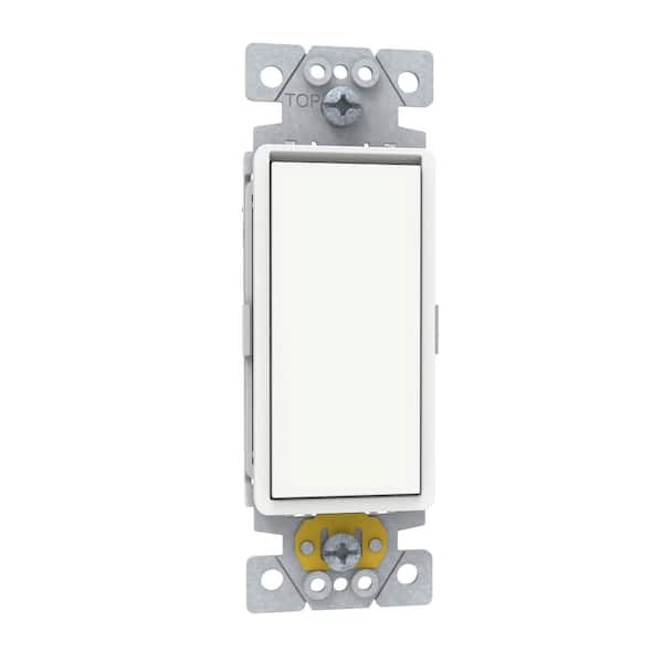 X Series 20 Amp Single Pole/ 3-Way Rocker Switch Back Wire Light Switch Matte White