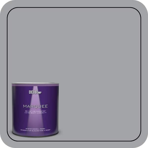 BEHR MARQUEE 1 qt. #N530-4 Power Gray One-Coat Hide Eggshell Enamel Interior Paint & Primer