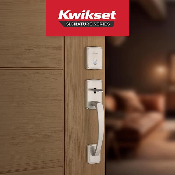 Kwikset Brentford Satin Nickel Keyed Door Handleset with Deadbolt