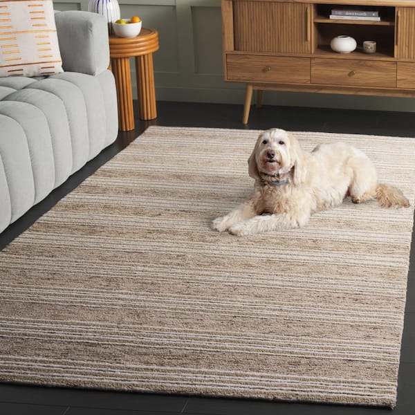 SAFAVIEH Pine 8 ft. x 10 ft. Ivory/Taupe Double Striped Area Rug