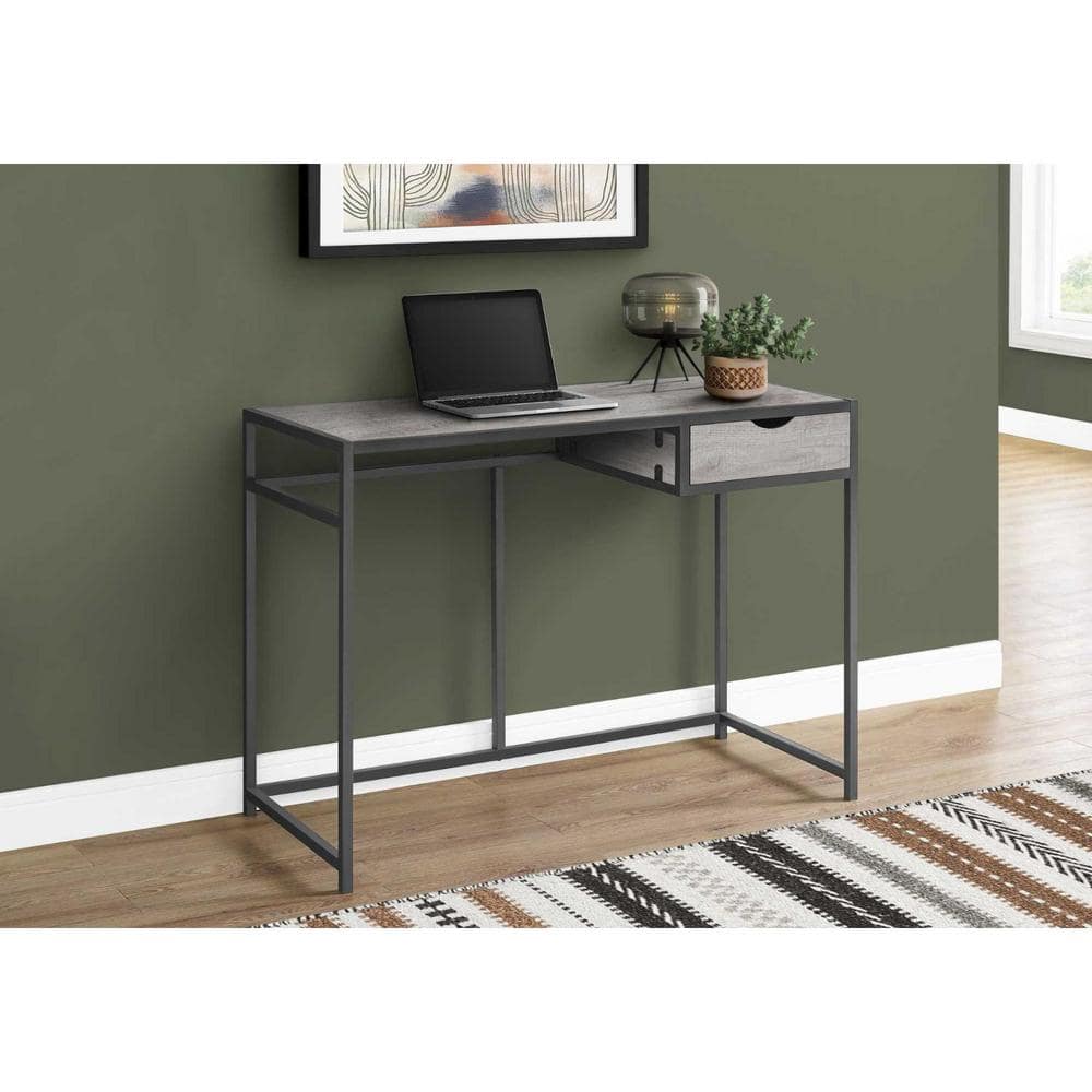 42.25 in. Rectangular Gray Metal 1-Drawer Computer Desks