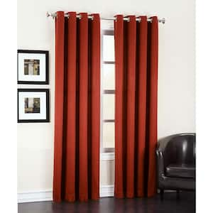 Brick Solid Grommet Room Darkening Curtain - 54 in. W x 63 in. L