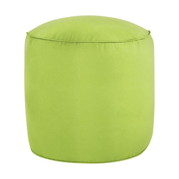 SORRA HOME Sunbrella Canvas Macaw Round Outdoor Bean Pouf 20 in. x 20 in. x 18 in.