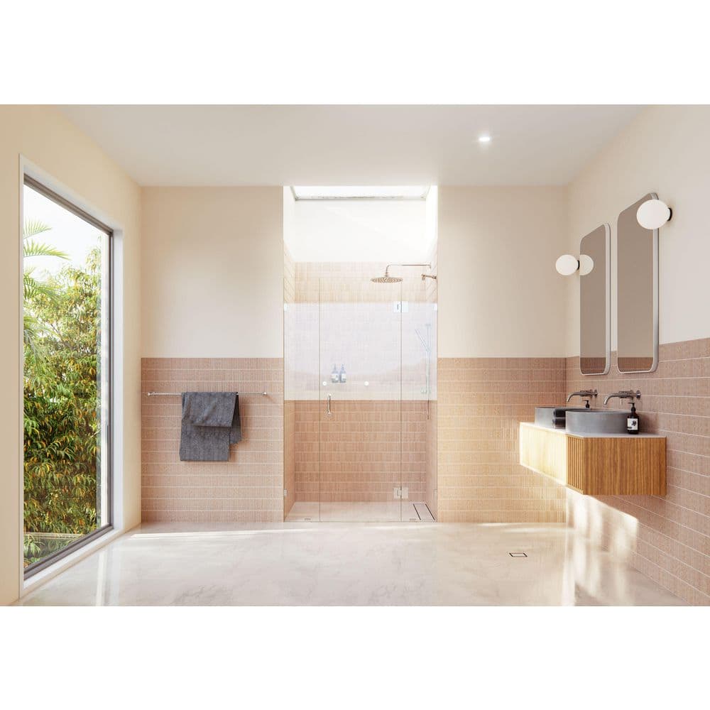 Stellar Frameless 3 Panel Glass Shower Door with Polished Chrome Finish