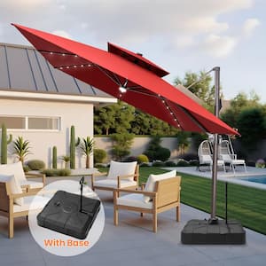 canvas madrid offset patio umbrella with base red 11-ft PURPLE LEAF Base, Outdoor Cantilever Umbrellas rich 11x9 ft patio cantilever umbrella CLOUDFLY 11 ft. x 11
