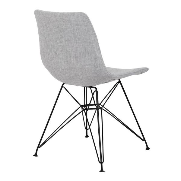 Armen Living Palmetto Grey Fabric, Contemporary Dining Chairs Metal Legs