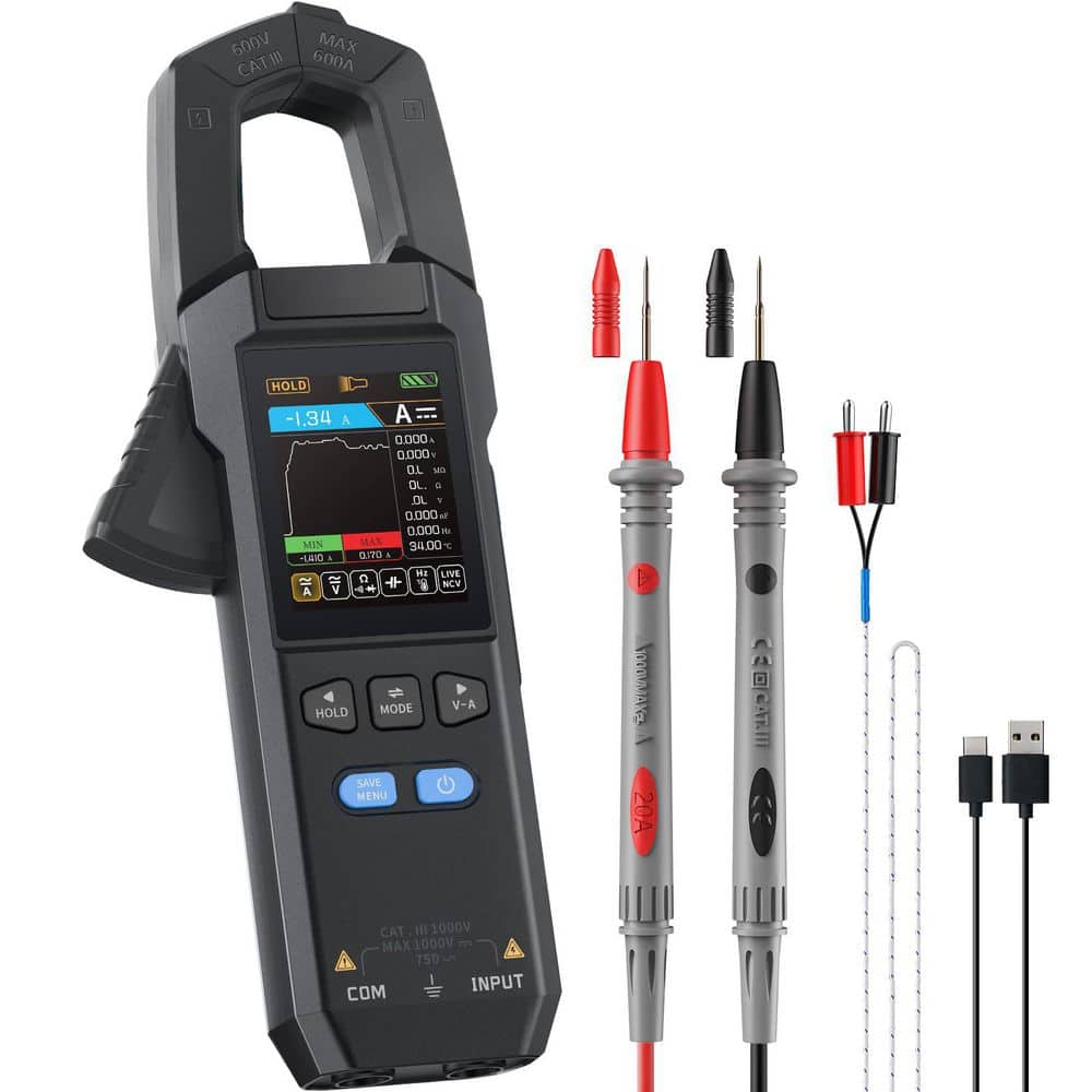Digital Clamp Meter Multimeter 9999 Counts TRMS, 600 Amp AC/DC Voltage Current Tester price history on PriceWatchPro