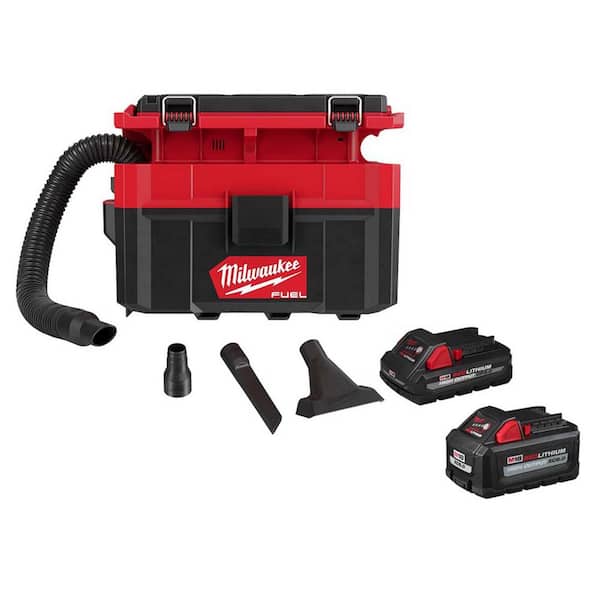 Milwaukee M18 FUEL PACKOUT 18-Volt Lithium-Ion Cordless 2.5 Gal. Wet/Dry Vacuum with M18 High Output 6.0 Ah and 3.0 Ah Batteries