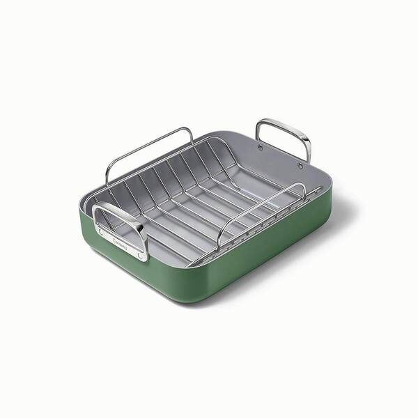 CARAWAY HOME Square 1-Piece Roasting Pan with Rack Sage