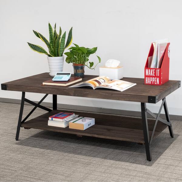 Boyel Living 48 Gray Rectangle Large Solid Wood Coffee Table With Storage Cr D0102henn9u The Home Depot