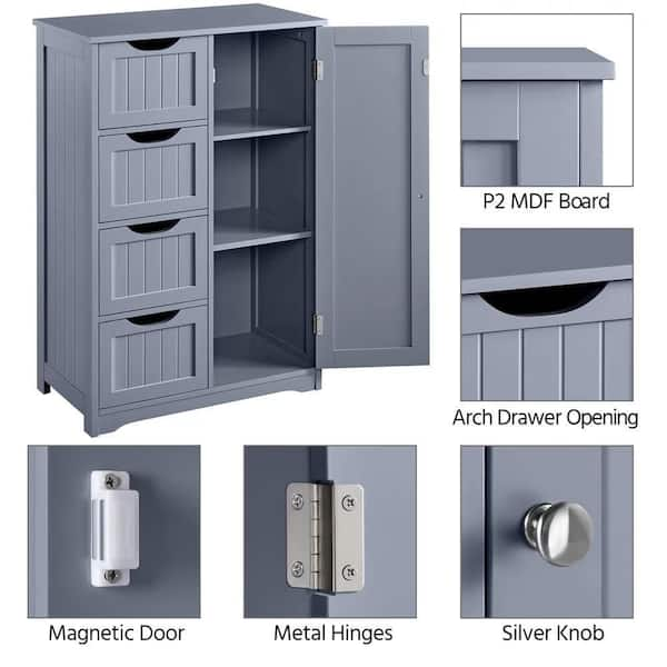 Cádiz 22in. Grey Linen Storage Cabinet for Bathroom and more