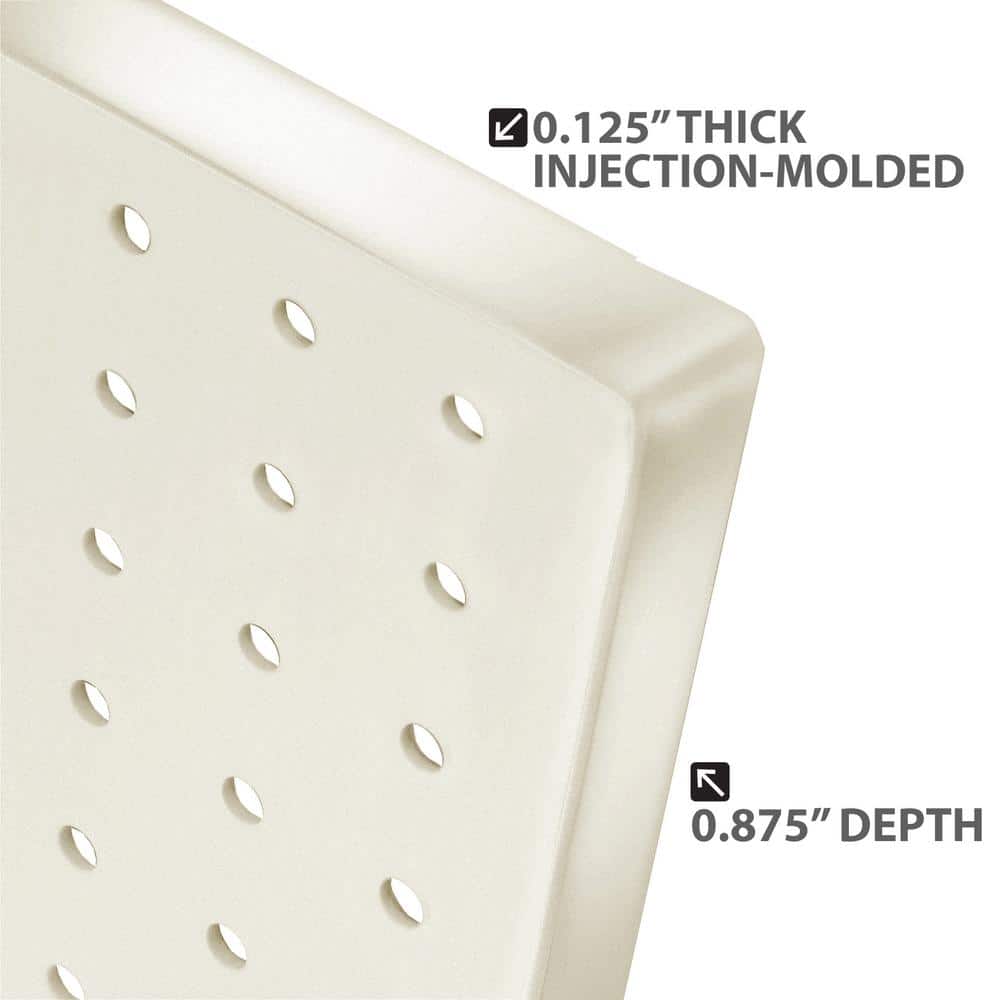 White High Impact Styrene Pegboard Organizer Kit with Hooks and Bins