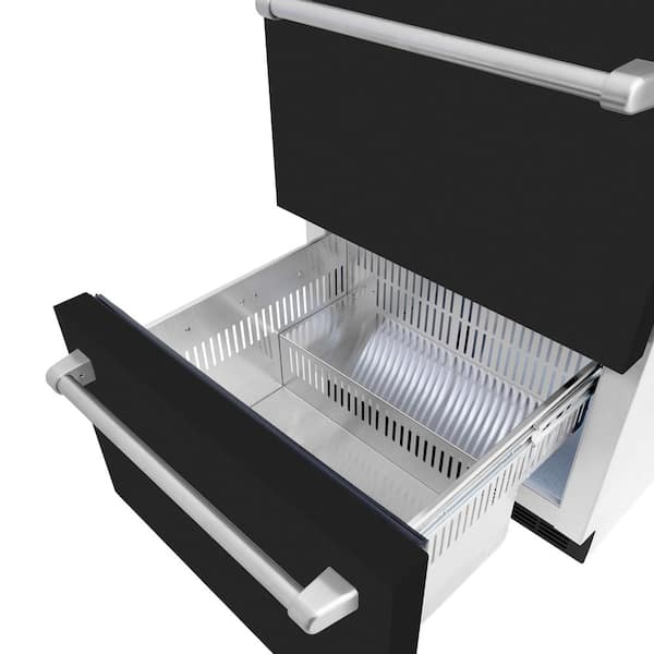 Touchstone 24 in. 4.6 cu. ft. Drawer Refrigerator with Matte Black Doors