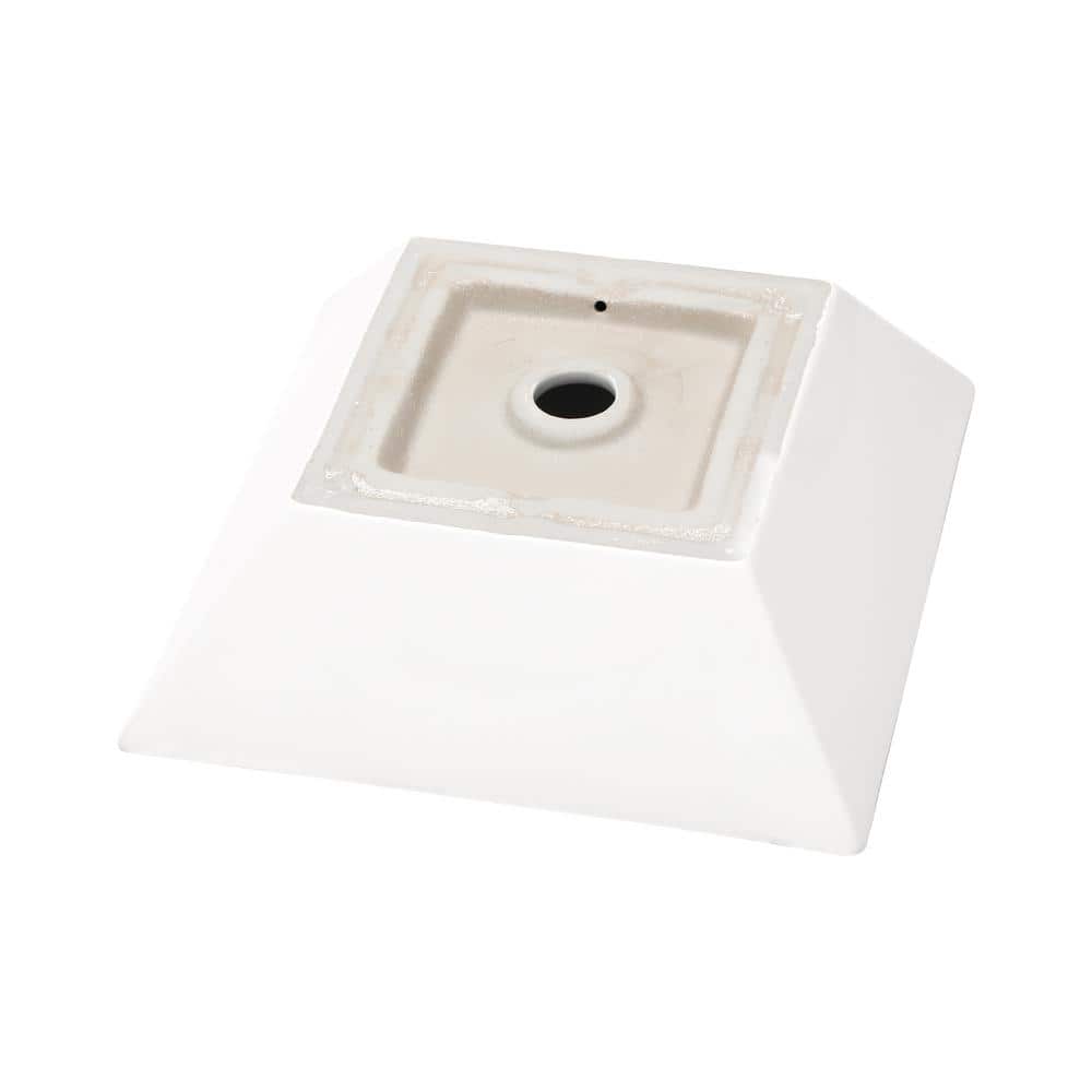 16'' White Ceramic Square Bathroom Vessel Sink