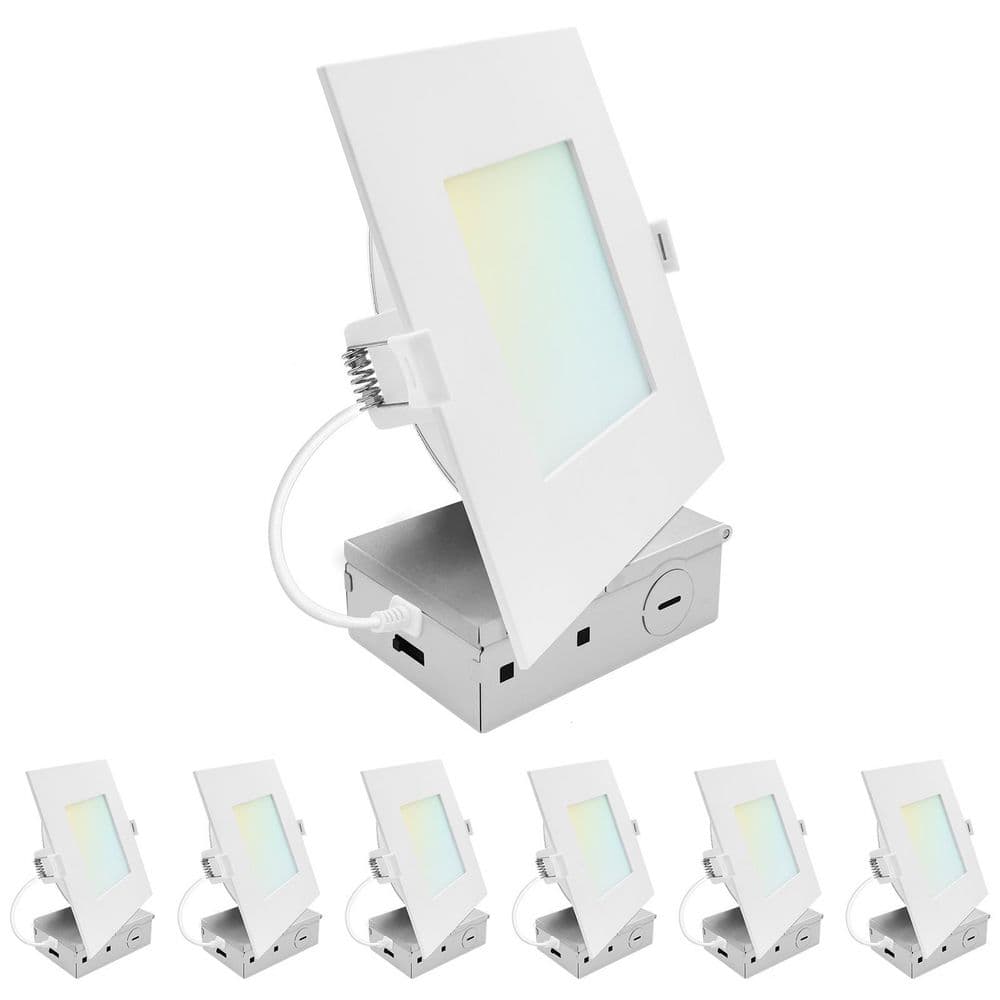 6 In. Integrated LED Square Recessed Light, Mini Panel Light, 5CCT, 1400LM, 15W, 100°, Dimmable, ETL Listed 6 Pack price history on PriceWatchPro