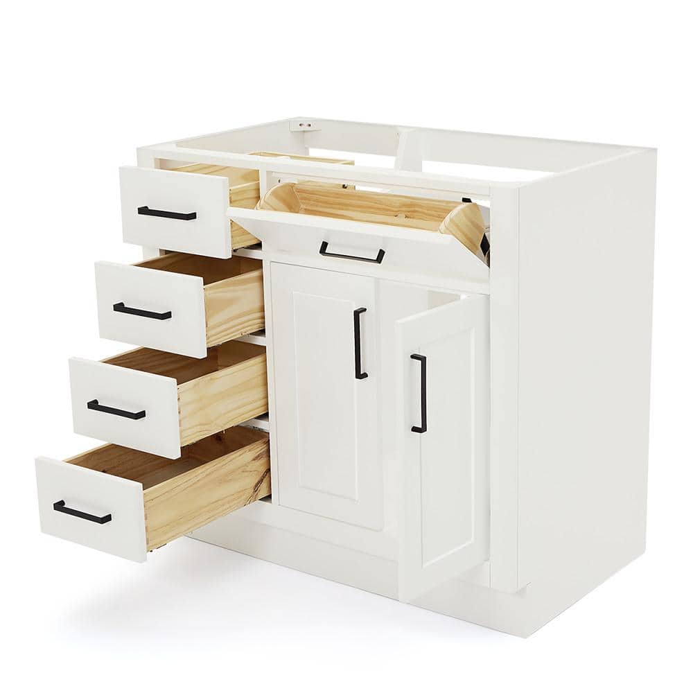Hepburn 36" White Hardwood Single Freestanding Vanity Cabinet
