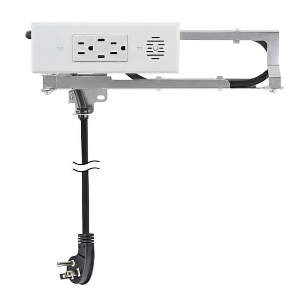 White 15 Amp Blade In-Drawer Outlet with (2) 30W USB-C and (2) AC Ports