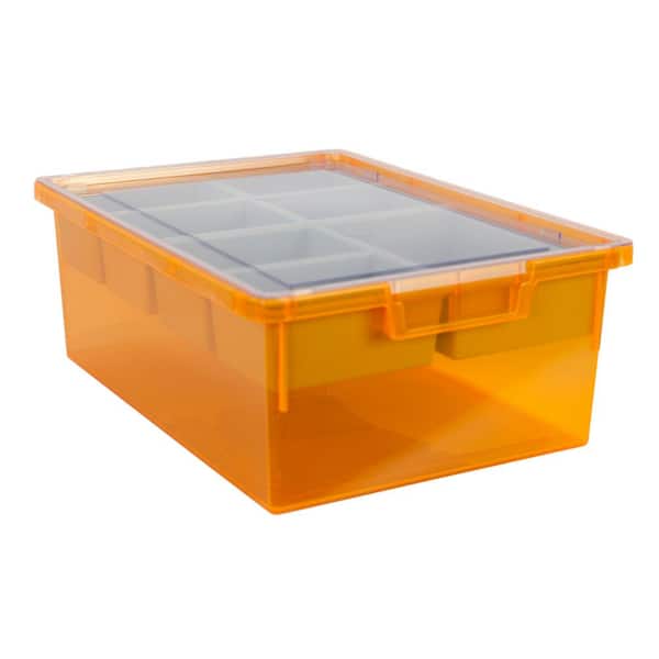 StorSystem Bin/ Tote/ Tray Divider Kit - Double Depth 6 in. Bin in Neon Orange - 1 pack