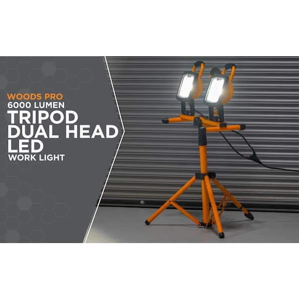 VEVOR Work Light Handheld 5000 Lumen Dual-head LED Jobsite Lighting with  Adjustable Foldable Tripod Stand IP65 Waterproofed TGDMCLED5000LX9NCV1 -  The Home Depot