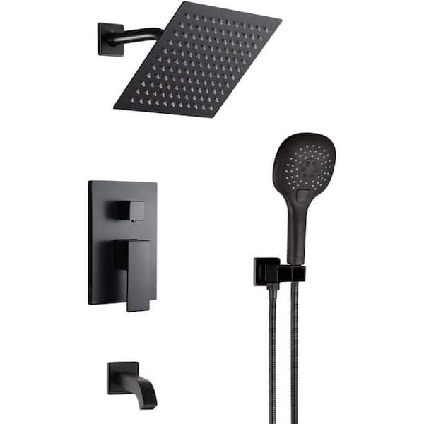 16 GAUGE SINKS Roxy 12.04 in. W 3 Jet Shower Tower in Black 16GS-36191