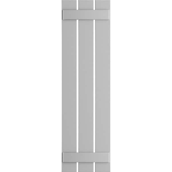 Ekena Millwork 17-1/8 in. x 29 in. True Fit PVC 3-Board Spaced Board and Batten Shutters Pair in Primed
