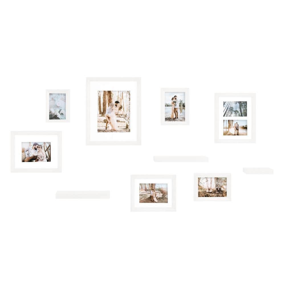 Kate and Laurel Bordeaux White Picture Frame (Set of 10) 220015 The Home Depot