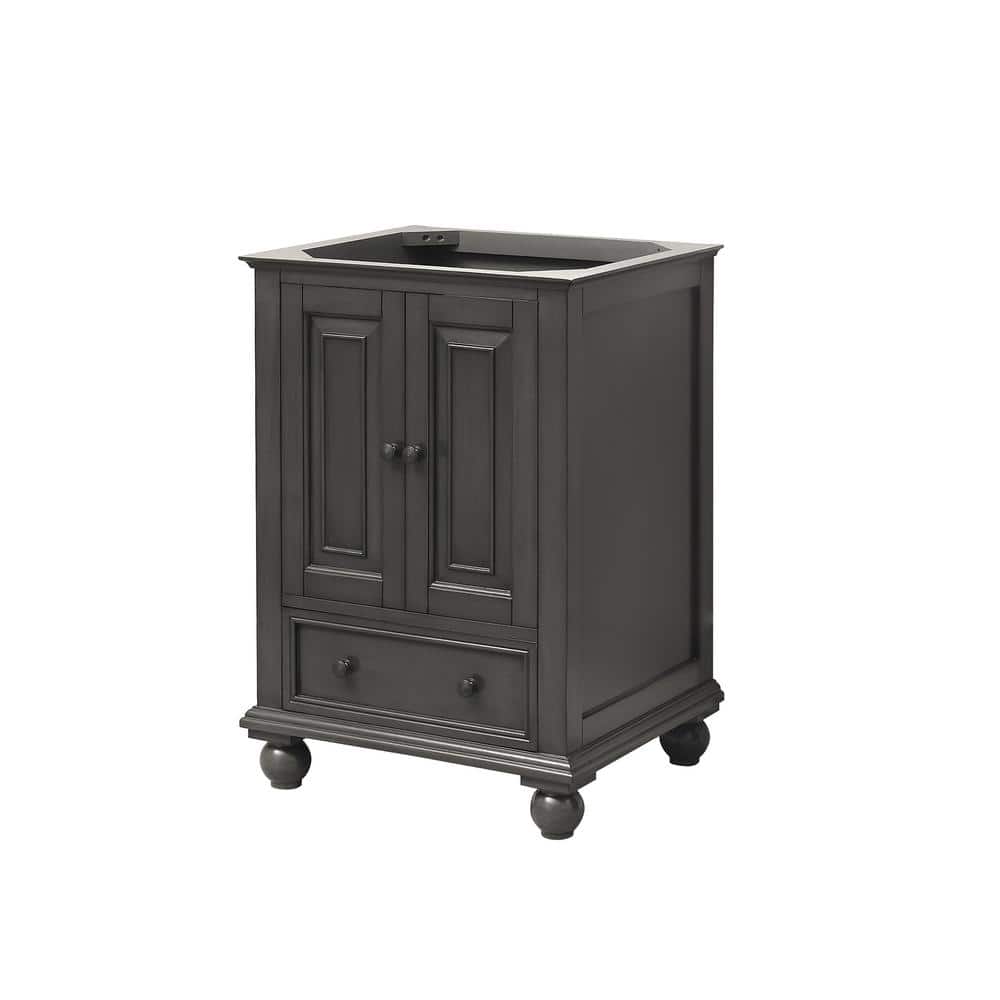 24" Transitional Solid Wood Single Vanity Base in Charcoal Grey