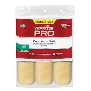 9 in. x 3/4 in. Pro American Contractor High-Density Knit Fabric Roller Applicator/Tool (3-Pack)
