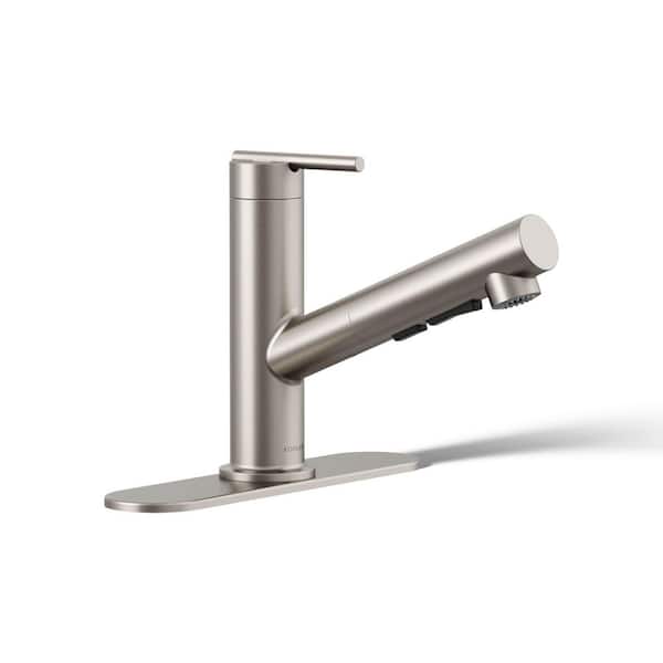 KOHLER Crue Single-Handle Pull-Out Sprayer Kitchen Faucet in