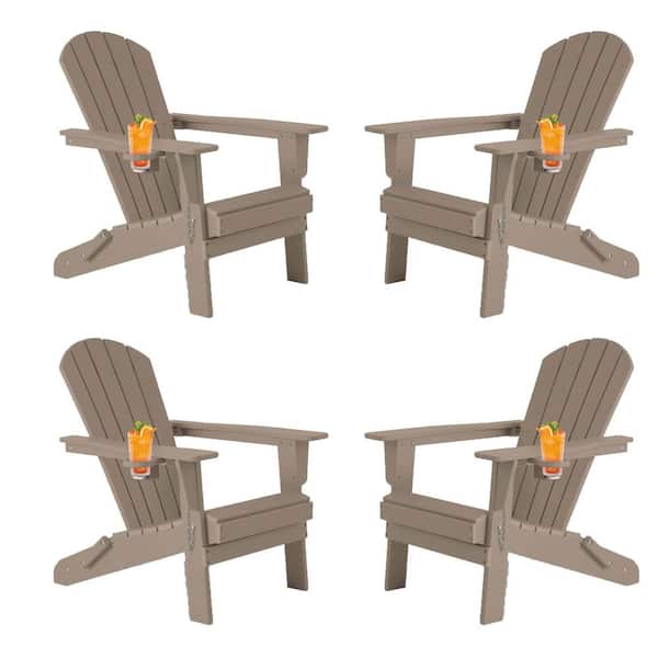MIRAFIT Outdoor Composite Classic Adirondack Chair,High-density Polyethylene, Deck Lounge Chair with Ergonomic Design (set of 4)
