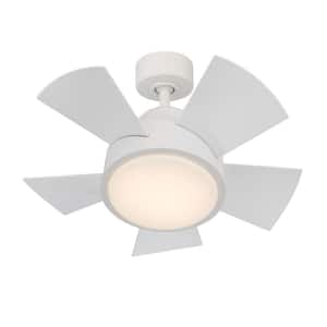 Vox 26 in. Smart Indoor/Outdoor Matte White Standard Ceiling Fan 3000K Integrated LED with Remote