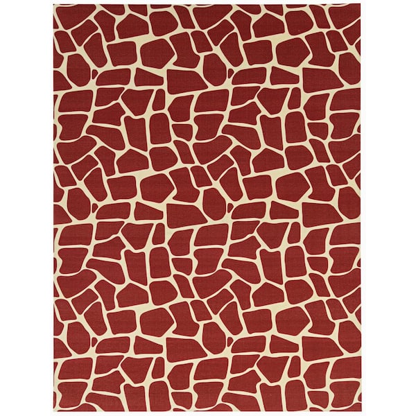 FOSS FLOORS Brown/Beige 6 ft. x 8 ft. Animal Print Giraffe Indoor/Outdoor Area Rug