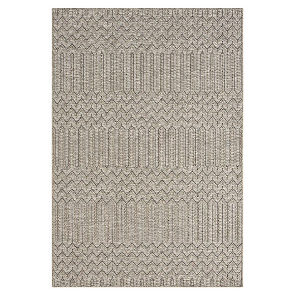 Odette Tan/Brown 8 ft. x 10 ft. Chevron Indoor/Outdoor Area Rug