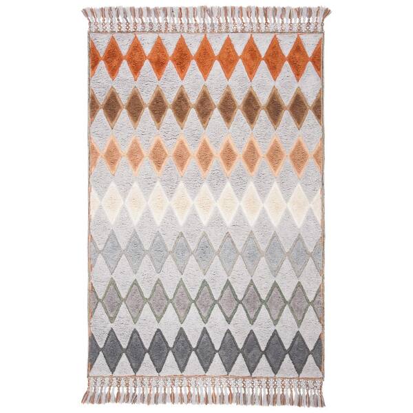 SAFAVIEH Sahara Gray/Charcoal 4 ft. x 6 ft. Geometric Area Rug SAH475F