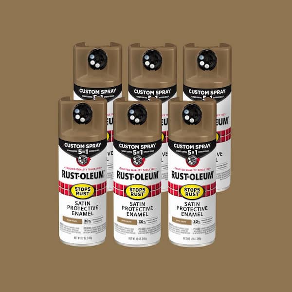 12 oz. Custom Spray 5-in-1 Satin Dark Taupe Spray Paint (Case of 6)