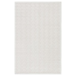 Machine Made Bright White 5 ft. x 8 ft. Tribal Area Rug