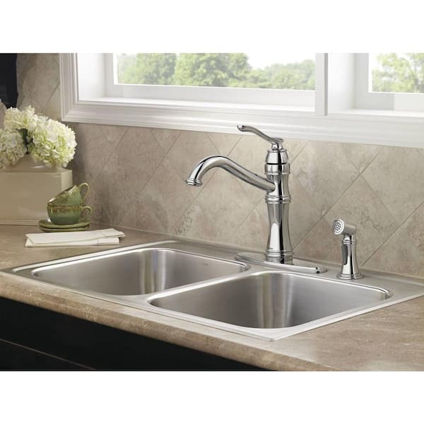 Belfield Single-Handle Standard Kitchen Faucet with Side Sprayer in Chrome