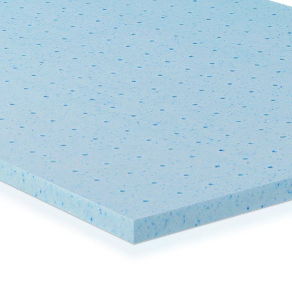 Twin Light Blue Gel Foam Mattress Topper