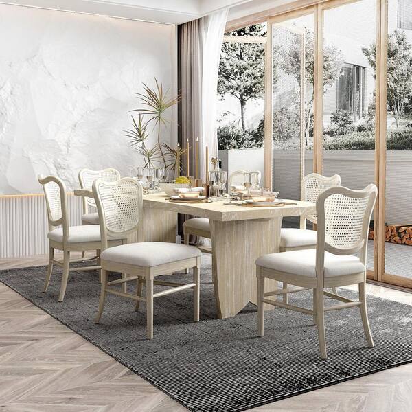 Baxton Studio Louis Traditional French Inspired Grey Fabric Upholstered and White Finished Wood 2 Piece Dining Chair Set