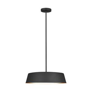 ED Ellen DeGeneres Crafted by Generation Lighting Asher 19 in. W 5-Light Matte Black and Gold Leaf Pendant with Diffuser