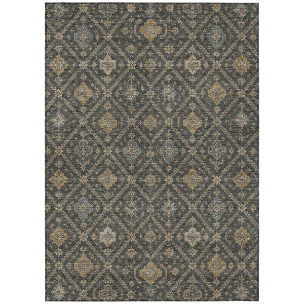Chantille Machine Washable Indoor/Outdoor Abstract ACN3131 Charcoal 3 ft. x 5 ft. Area Rug