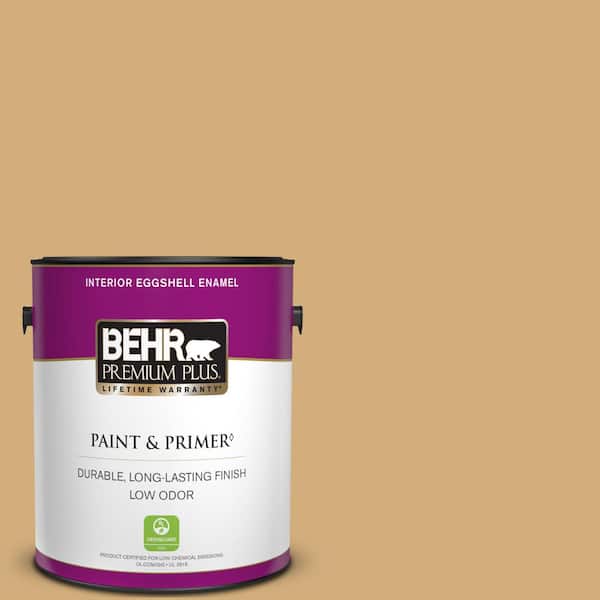 BEHR PREMIUM PLUS 1 gal. #310F-4 Rye Eggshell Enamel Low Odor Interior Paint & Primer